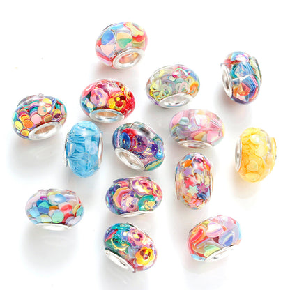20PCS 9×14mm AB Mixed-Color Large-Hole Acrylic Beads