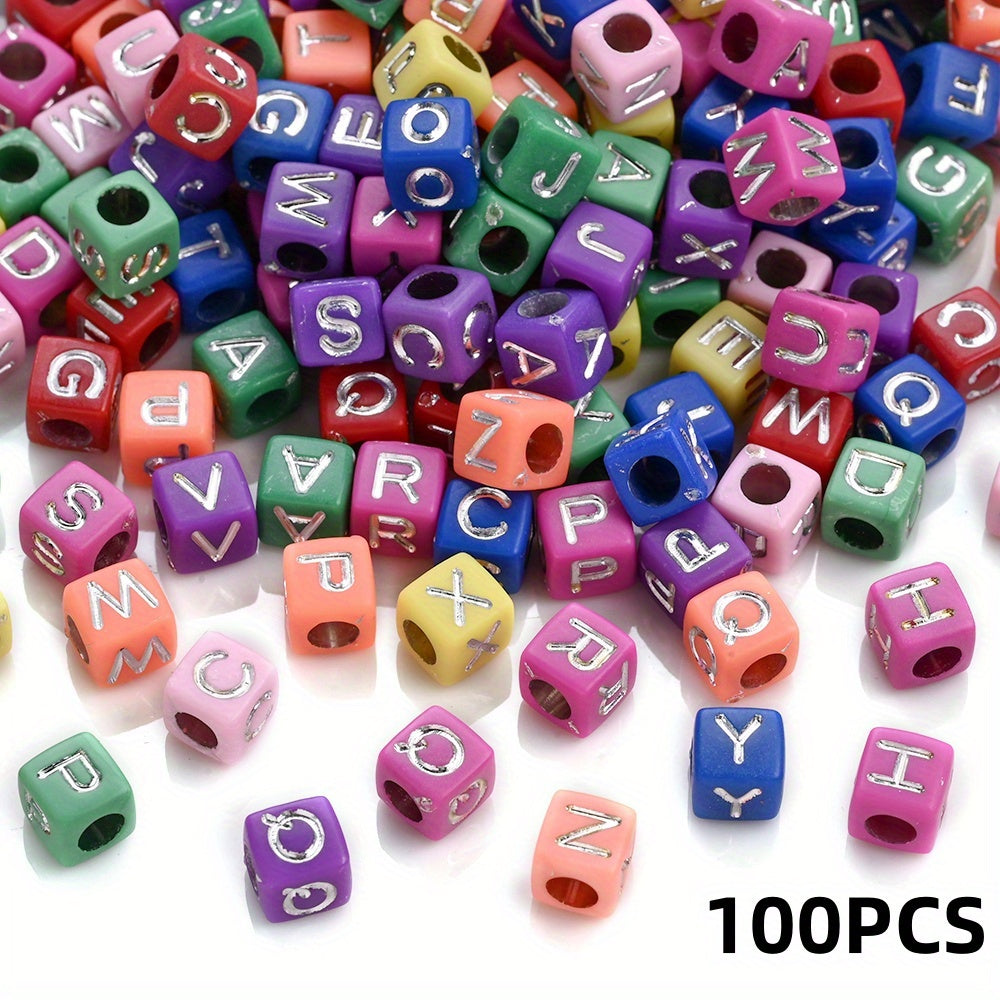 100PCS 4×7mm Heart-Shaped A-Z Letter Acrylic Bead Set