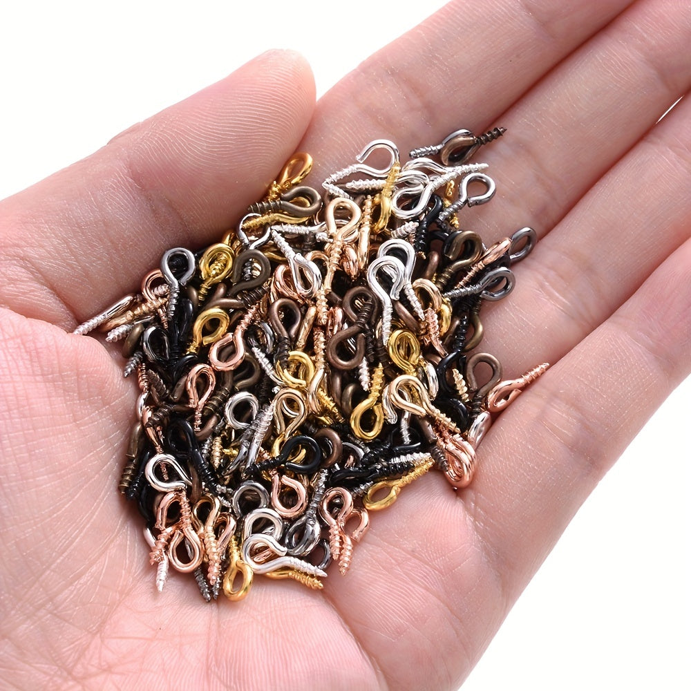 100PCS 4×8mm Mini Metal Eye Pins for Jewelry Making