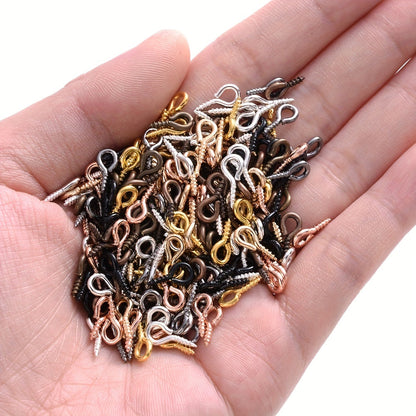 100PCS 4×8mm Mini Metal Eye Pins for Jewelry Making