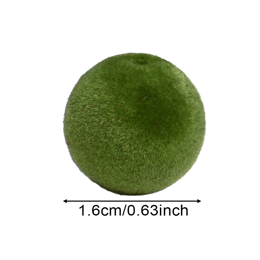 Christmas Flocked Acrylic Round Beads