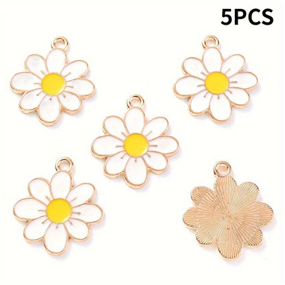 Alloy Daisy Flower Pendants