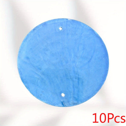 10-Piece Round Ocean Stone Pendants