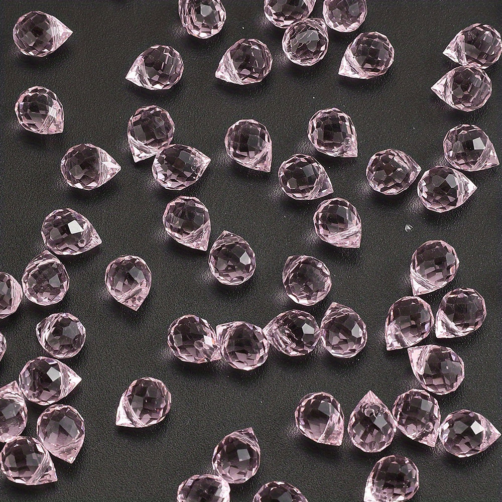 8x10 mm Glitter Strawberry Faceted Glass Beads
