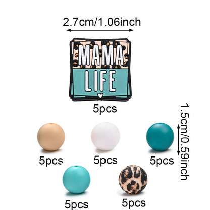 Heart-Shaped Silicone “Happy Mother’s Day” Beads
