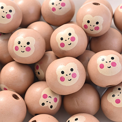 10PCS 20mm Animal-Themed Wooden Bead Set