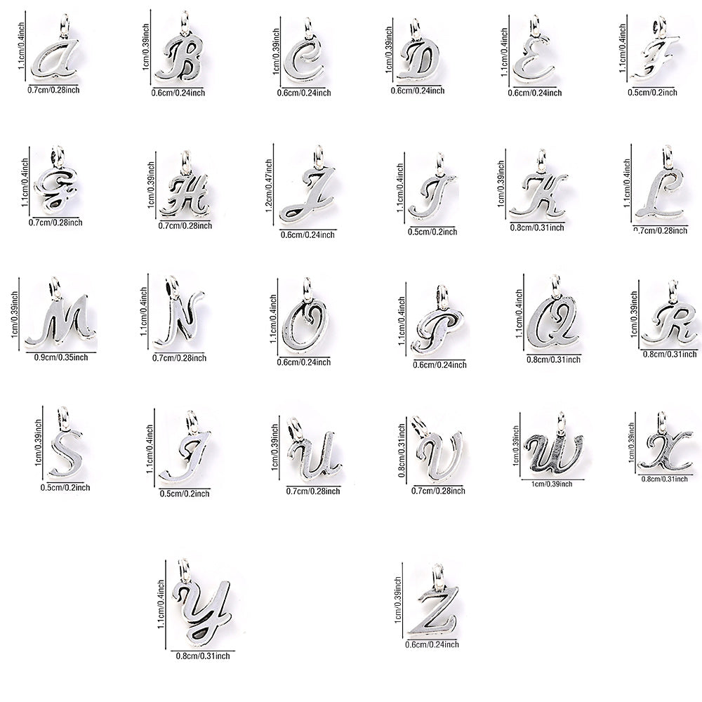 A-Z Alloy Letter Pendant Charms