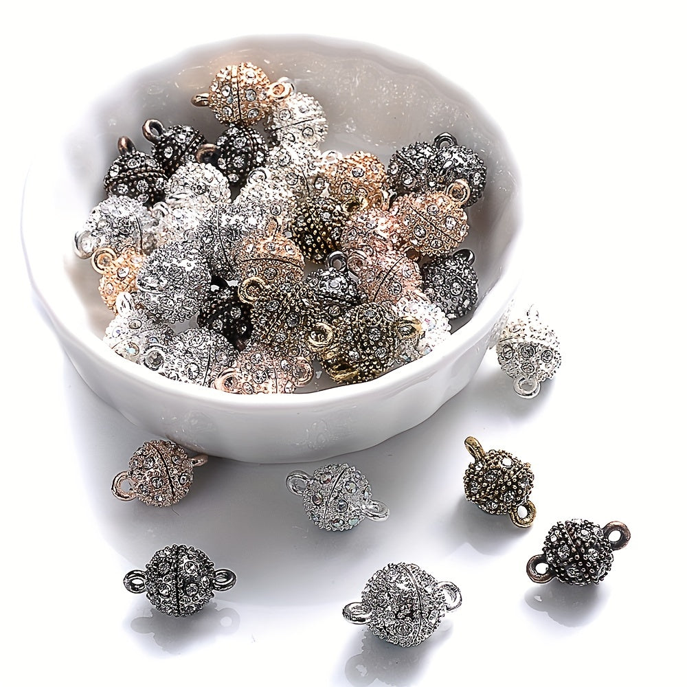 5 Pairs 14×8mm Rhinestone Magnetic Jewelry Clasps