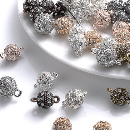 5 Pairs 14×8mm Rhinestone Magnetic Jewelry Clasps