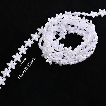 2m Imitation Pearl & Shell Rose Flower Bead Chain