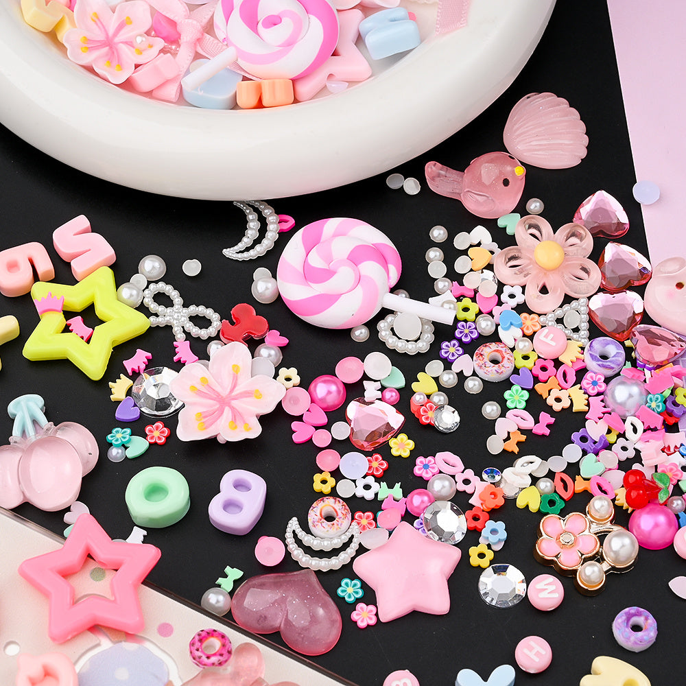 Macaron Resin Love Bow Star Flatback Embellishment Set