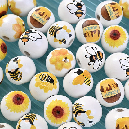 Bee Theme Wooden Beads