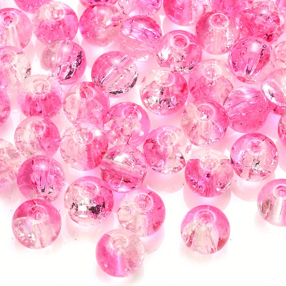 100PCS 8mm Gradient Glazed Flower Bead Set