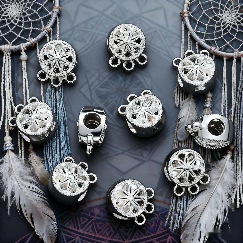 20/40/60PCS Boho Silver-Tone Dreamcatcher Charms & Spacer Beads