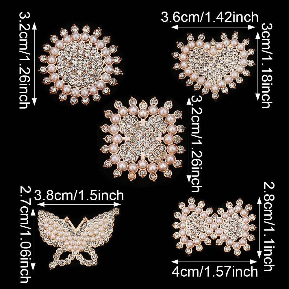 Stylish Acrylic Pearl and Rhinestone Flatback Embellishments