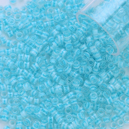 Clear Ink Core Glass Seed Beads