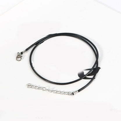 200-Piece Black Leather Jewelry Cord with Clasps
