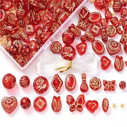 Vintage Floral Acrylic Bead Set