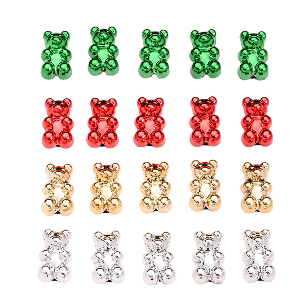 10PCS Christmas Bear Acrylic Bead Set