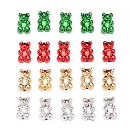 10PCS Christmas Bear Acrylic Bead Set