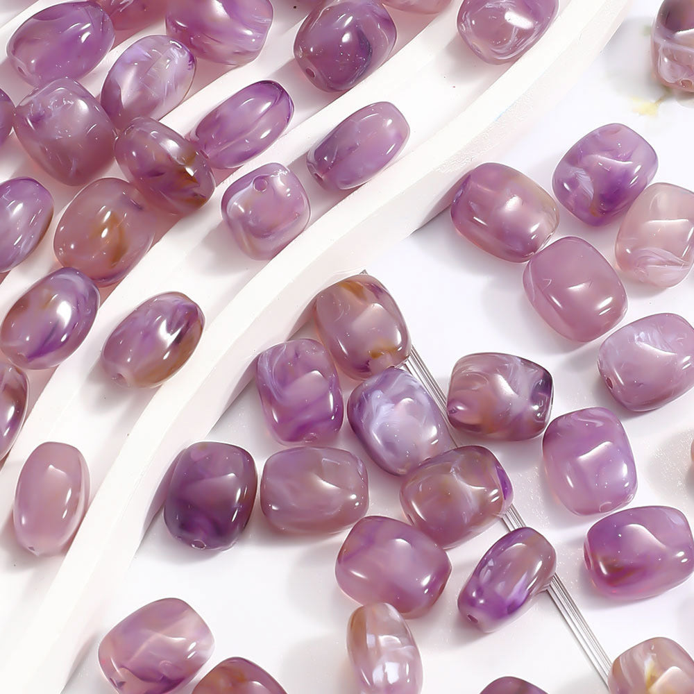 Multicolor Acrylic Straight-Hole Spacer Beads