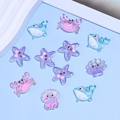 Colorful Ocean Series Resin Flatback Appliques