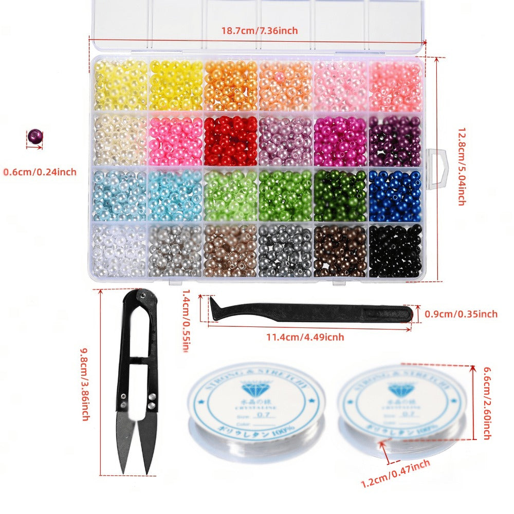 24-Color Acrylic Imitation Pearl Bead Kit
