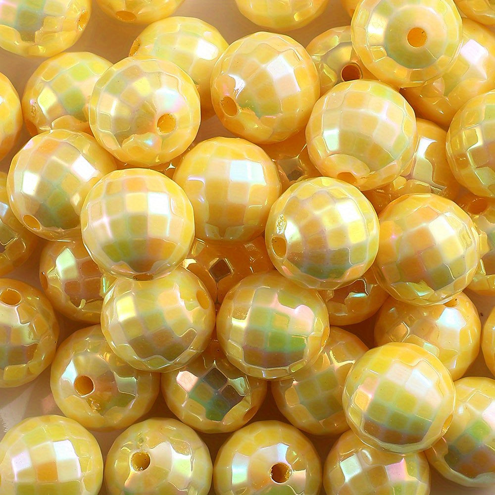 UV Faceted Round Acrylic Beads