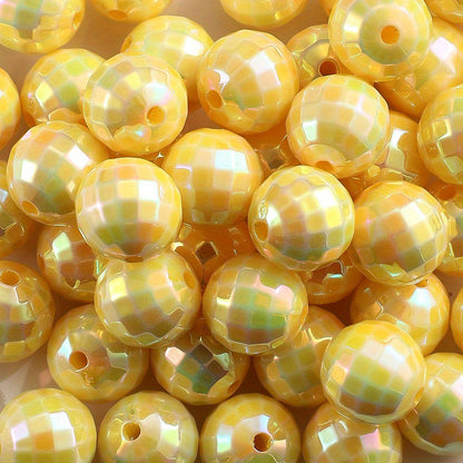 UV Faceted Round Acrylic Beads