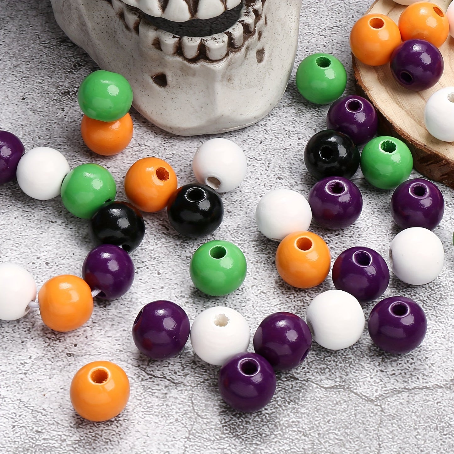 Halloween Wooden Large Hole Beads