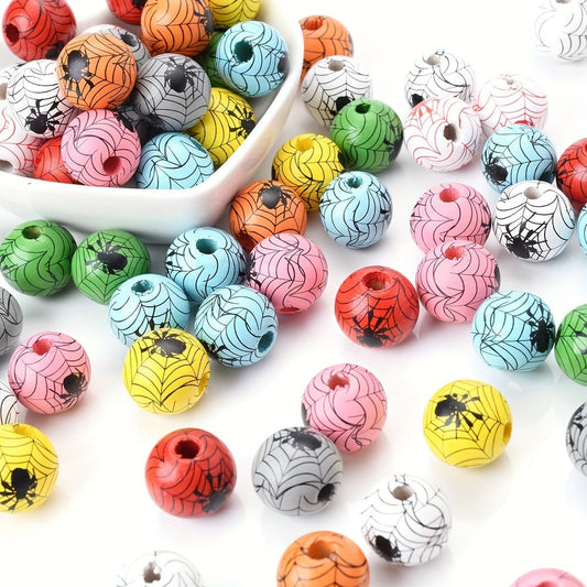 Halloween Spider Web Wooden Spacer Beads