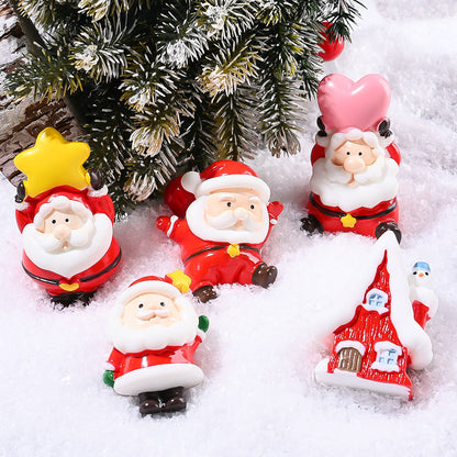 Resin Santa Claus Ornament Set