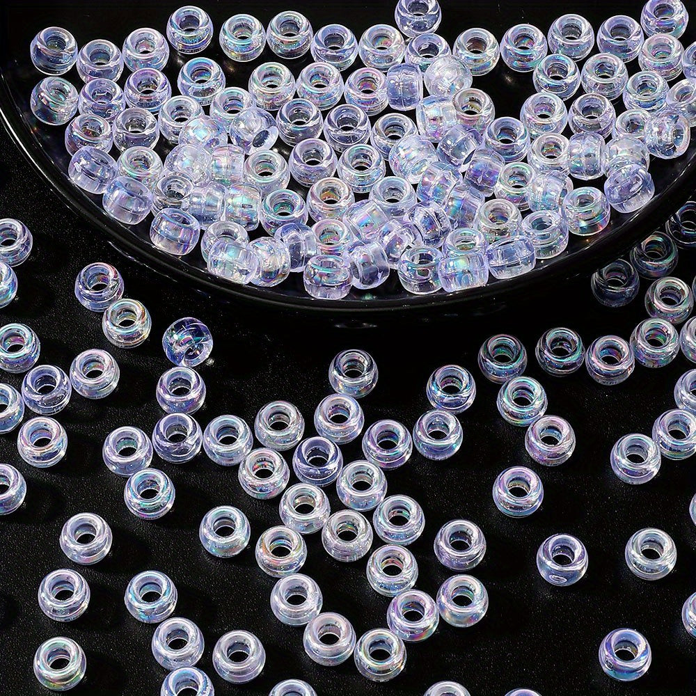 White Clear Pony Beads