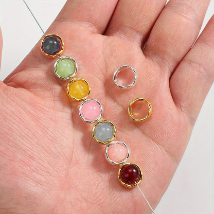 Golden & Silvery Flower Frame Beads
