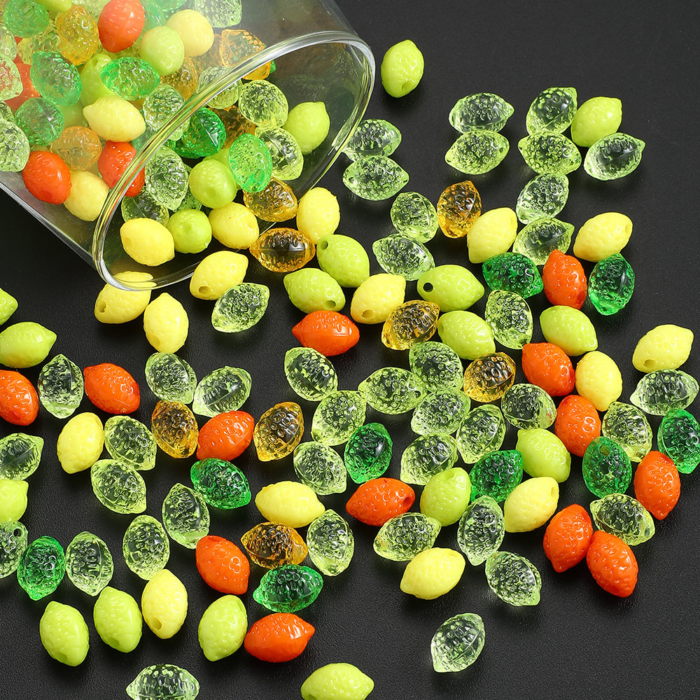 Clear Acrylic Lemon Beads