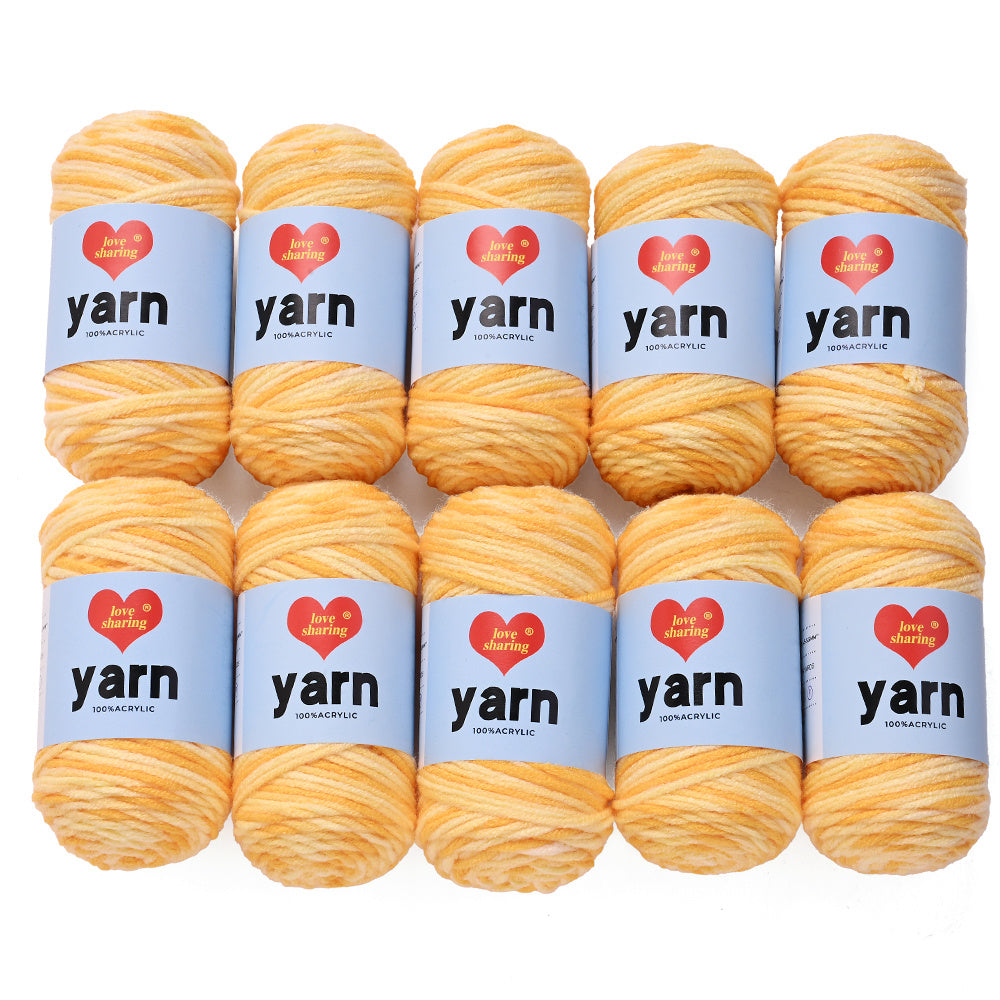 10PCS 10×4cm Rainbow Gradient Polyester Knitting Yarn