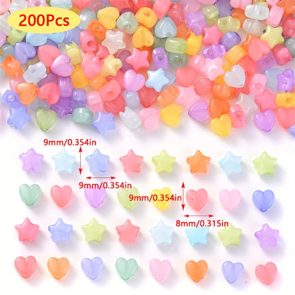 Heart Star Acrylic Beads