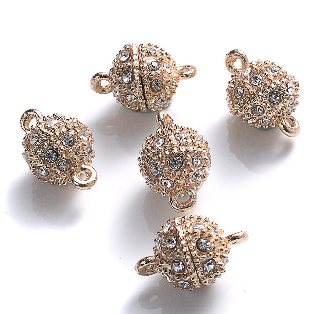 5 Pairs 14×8mm Rhinestone Magnetic Jewelry Clasps