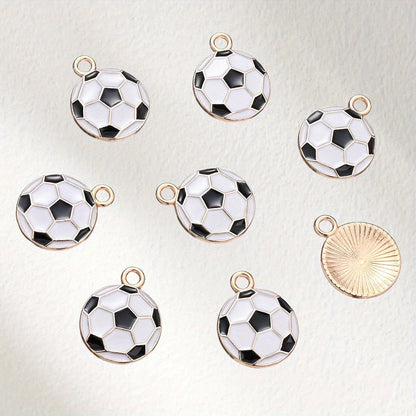 10PCS 13×17mm Colorful Football Acrylic Pendant Set