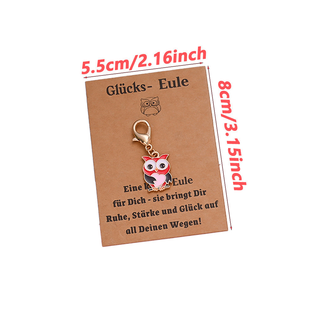 Red Enamel Owl Keychains