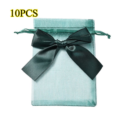 10PCS Organza Drawstring Gift Bag Set with Bowknot