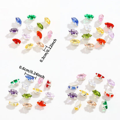 3x6 mm Crystal Zircon Horse-Eye Claw Beads