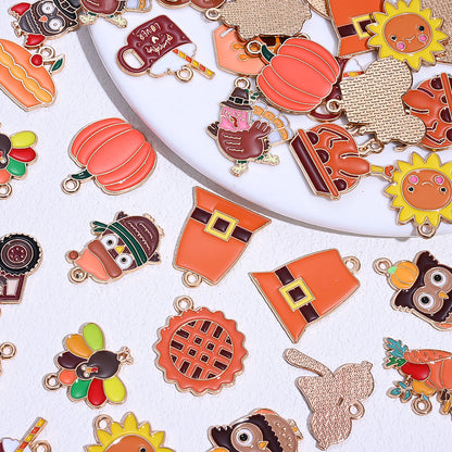20-Piece Thanksgiving Mixed Alloy Pendant Charms