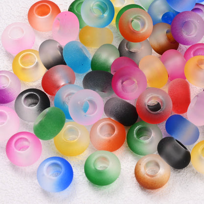 Rubber Acrylic Large Hole Spacer Beads