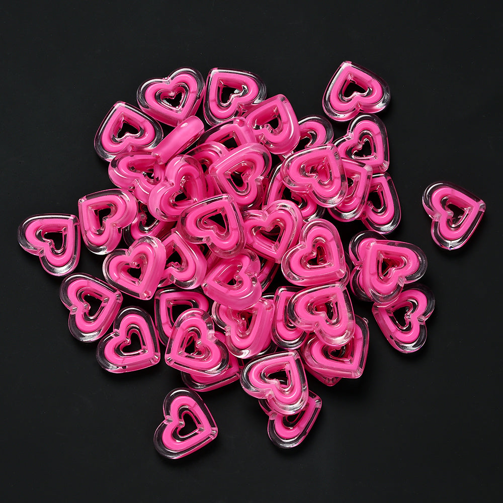 Acrylic Heart-Shaped Beads