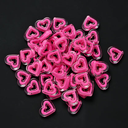 Acrylic Heart-Shaped Beads