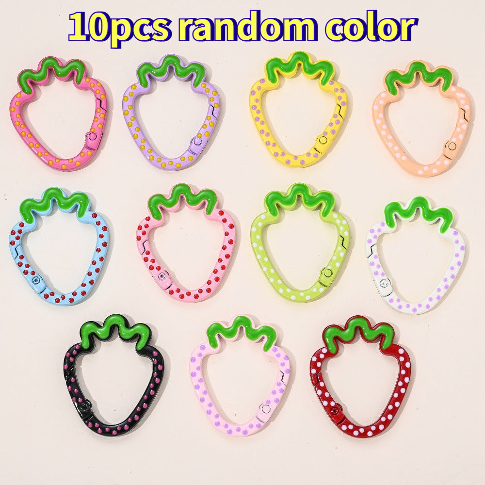 Polka Dot Strawberry Zinc Alloy Key Rings