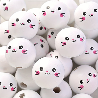 10PCS 20mm Animal-Themed Wooden Bead Set