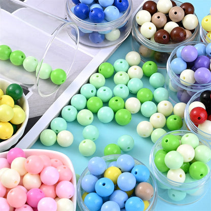 50pcs 16mm Vibrant Acrylic Round Spacer Beads