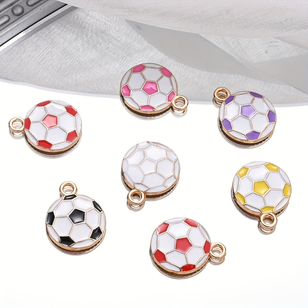 10PCS 13×17mm Colorful Football Acrylic Pendant Set